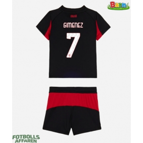 AC Milan Santiago Gimenez #7 Hemmaställ Barn 2025-26 Kortärmad (+ Korta byxor)